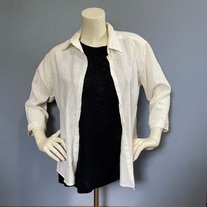 Christopher&Banks Hemp/Cotton Button Down Top